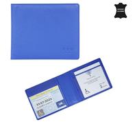 RHB Genuine Leather Disabled Blue Badge Holder with Timer Wallet - Secured Disability Parking Permit Cover with Hologram Protection (Timer not Included) (Modern Blue)