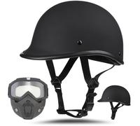 RHBDDHV Half Face Helmet, Retro Half Shell Motorbike Helmet, ECE Approved Open Face Helmet, Moped Helmet, Crash Motorbike Helmet, Half Shell Helmet for Adult Men and Women, M~XXL