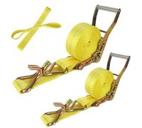 RHBLME 4 Pack Ratchet Straps, 2 Inch x 16.4Ft Heavy Duty Ratchet Straps Tie Down Straps Ratchet with Double J Hook, 10000 LBS Break Strength, Cargo Ratchet Straps for Trucks, Trailer, Kayaks, etc