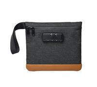 RHBTH Anti-odour bag with combination lock, 32 x 19 cm, secure waterproof wallet, carbon lining, large anti-odour storage bag, cash protection, passport, wallet, Grey Small, 20*18.8, Casual