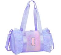RHCPFOVR Personalized Monogram Dance Bag for Girls - 3-6 Years Kids Lightweight Water Resistant Oxford Backpack for Ballet Cheerleading Sleepovers Gymnastics, Purple, 4x5x6.7 inches, I