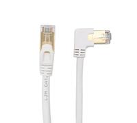 RHCXCYTJ Cat6 Ethernet Cable 90 Degree Downward Right Angle for PC, Router, Modem, Printer, TV Box - 24AWG FTP Network Cable White (16FT)