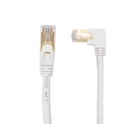 RHCXCYTJ Cat6 Ethernet Cable 90 Degree Downward Right Angle for PC, Router, Modem, Printer, TV Box - 24AWG FTP Network Cable White (Left Angle, 6.6FT)