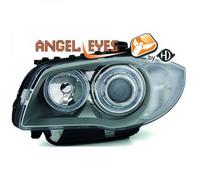 RHD LHD Projector Headlights Pair Angel Eyes Chrome For BMW 1 Series E81 E87