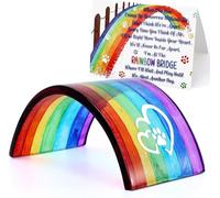 Rhdekoein Dog memorial gifts Rainbow Bridge Fused Glass 3D Colorful Bridge with Sympathy Card Remembrance Gift for Dog Cat Guinea Pig Lover Pet Lost Present Sorry Gift Set of 2