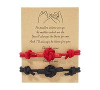 Rhdun Couples Bracelets Valentines Day Gifts for Boyfriend and Girlfriend Matching Knot Red String of Fate Bracelets Relationship Gift