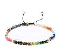 Rhdun Dainty Chakra Bracelets for Women, 3mm Agate Beads 7 Chakras Crystals and Healing Stones Bracelets, Bohemian 12 Constellation Meditation Bracelet