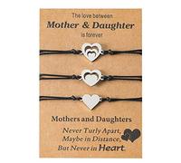 Rhdun Mothers Day Gifts from Daughter Mother Daughter Bracelets Set for 2,3,4 Mommy and Me Matching Heart Wish Bracelets for women