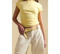 Rhea Leather Belt at Free People in Banana Cream, Size: M/L - female