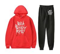 Rhea Ripley Fashion Men's Hoodie Casual Loose Hoodie Suit Hoodies Sportswear (Red,XXL)