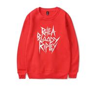 Rhea Ripley Fashion Men's O-Neck Casual Loose Sweatshirts Street (Red,XXL)