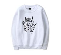 Rhea Ripley Fashion Men's O-Neck Casual Loose Sweatshirts Street (White,XXS)