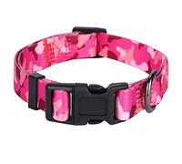 Rhea Rose Dog Collar Special Design Personalized soft collars Pink Camo Medium