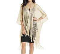 Rheane Women's Kimono Cardigan & Shawl Wrap, Swimsuit Coverups for Women, Beach Cover Up, Women's Shawls and Wraps, C. Champaign Gold, L