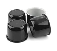 Rheedal 4Pcs 3.03inch Trailer Wheel Center Caps Push Thru 3.03" Bore 2.36" Tall for Wheel Rim, High Gloss Black Wheel Cover