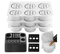 RHEIN 18 Tattoo Dip Foam Cup 2 Ink Cups Holder 12 Ink Tray Cleaning Needles Tip Tattoo Cleaning Supplies Disposable Professional