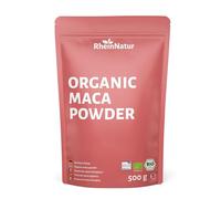 RheinNatur Bio Maca Rot Pulver 500 g - 100 % reines rotes Maca Wurzelpulver, vegan, Bio-Qualität, ideal für Smoothies & Müsli Organic red maca powder 500 g