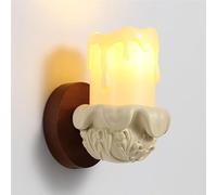 RHEIOSZ Modern Rustic Bedroom Wall Sconce with Textured Clear Resin Shade Small Entryway Hallway Accent Lighting Fixture for Living Room Study, Foyer Vintage Wooden Base