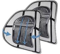 Rheme Air Flow Lumbar Support Cushion Relieves Pressure on the Spine Air Flow Mesh Fabric, Keep Cool Therapy/Orthopaedic Pillow, Back Support Office Chair Car Seat Reduce Tension in the Back (2)
