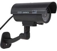 Rheme Fake Camera Outdoor Indoor Fake Dummy Imitation CCTV Security Camera W/Blinking Flashing Light Bullet Shape Black