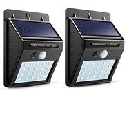 Rheme Led Solar Powered Motion Sensor Wall Light Waterproof Security Lamp for Outdoor Garden Pathway (2 x 20 LED)