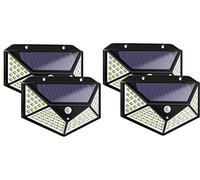 Rheme Led Solar Powered Motion Sensor Wall Light Waterproof Security Lamp for Outdoor Garden Pathway (4 x 100 LED)