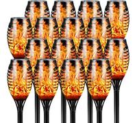 Rheme Solar Outdoor Lights 53cm Tall Flickering Flame Lights for Ambiance Auto On/Off Feature | Energy-efficient Porch,Pathway and Landscape Decor 16 Pack