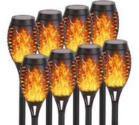 Rheme Solar Outdoor Lights - Flickering Flame Lights for Ambiance | Waterproof Garden Lighting with Auto On/Off Feature | Energy-efficient Porch,Pathway and Landscape Decor (CHI241-, 8 Pack)