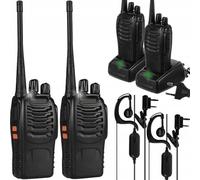 Rheme Walkie Talkies - Set of 2 - Earpiece with Clip - Built-in Flashlight - PMR446 - Up to 5 KM Range