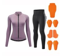 Rhepaada Armoured Motorcycle Outfit for Women Mesh Protective Jacket Plus Padded Skort Trousers, Breathable Summer Riding Set with Soft Guard Reflective Commuter Clothing Gear Street Fit