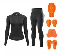 Rhepaada Armoured Motorcycle Outfit for Women Mesh Protective Jacket Plus Padded Skort Trousers, Breathable Summer Riding Set with Soft Guard Reflective Commuter Clothing Gear Street Fit