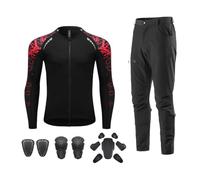 Rhepaada Professional Mens Summer Motorcycle Jacket and Pants Set, Motorbike Riding Suit with Armor featuring Breathable Mesh Biker Gear, Lightweight Cargo Leggings Trousers Reflective