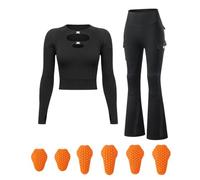 Rhepaada Protective Motorbike Outfit for Women with Mesh Jacket and Skort, High Elasticity Summer Gear Removable Armour Breathable Biker Suit Reflective Moisture Wicking Road Trip Fit