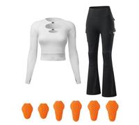 Rhepaada Protective Motorbike Outfit for Women with Mesh Jacket and Skort, High Elasticity Summer Gear Removable Armour Breathable Biker Suit Reflective Moisture Wicking Road Trip Fit