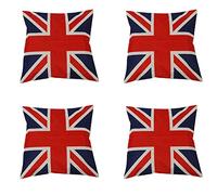 Rheross 4X British Vintage Style Union Jack Flag Throw Pillow Case, Pillowcase