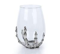 RHFF Halloween Skull Wine Glass, Skeleton Ghost Hand Wine Glass, Halloween Drinking Glasses, Skeleton Hand Goblet, Hotel Family Halloween Party Favors for Adults (A)