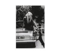 RHFWEC Brigitte Bardot Poster, Brigitte Bardot with Dog Canvas Poster Wall Art Decor Print Picture Paintings for Living Room Bedroom Decoration 20x30inch(50x75cm)