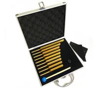Rhghfujhgy 9 Gold Tuning Forks for Sound Therapy, Body Immobilization with Aluminum Gift Box, Tuning Fork Set