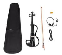 Rhghfujhgy Beginner 4/4 Electric Violin Ebony Silent Violin Electric Violin Introductory Set