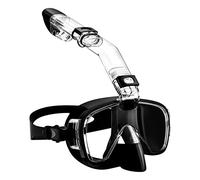 Rhghfujhgy Snorkel Mask Foldable Diving Mask Set with Dry and Camera Mount, Anti-Fog Professional Snorkeling Gear-Black