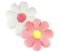 RHHGHY 2 Pcs Daisy Cushions, Cute Sofa Pillows, 38cm Aesthetic Floor Cushions For Car Home Sofa Chair (pink/white)