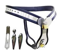 RHHRSM SM Chastity Belt with Removable Vaginal and Anal Plugs, Stainless Steel Chastity Device Bondage Set for Women (Color: Schwarz, Size: 60~85cm)