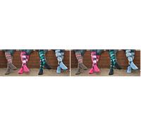 Rhinegold 0 Rhinegold Fully Cushioned Sole Riding Socks, Grey/Pink, One Size UK