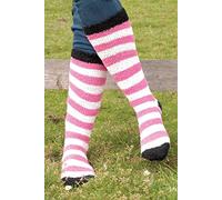 Rhinegold 0 Rhinegold Soft Touch Knee High Socks-pink/White Socks, Pink/White, One Size UK