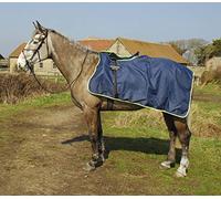 Rhinegold 3/4 Length Cutaway Waterproof Ride On Exercise Horse Rug Full, Navy
