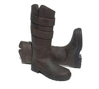 Rhinegold Colorado Child Leather Country Walking Yard Boots Adjustable UK 3, Brown