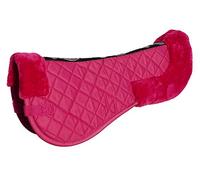 Rhinegold Cotton Horse Riding Saddle Pad - Luxury Equestrian Cotton Pad Saddle with Faux Fur, Trimmed Edges & Girth Replacement Straps. Horse Equipment - Numnahs for Horses & Ponies