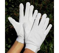 Rhinegold Cotton Pimple Grip Horse Riding Gloves - White - Large - Non-Slip Lightweight Women's Equestrian Gloves with Velcro Fasten and Elasticated Wrist - Riding Gloves Ladies Equestrian
