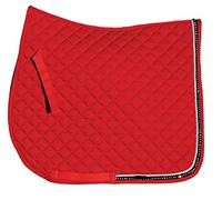 Rhinegold Elite Diamante Trim Saddle Cloth-Pony-Red