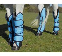 Rhinegold Elite Full Length Travel Boots-Full-Turquoise/Navy